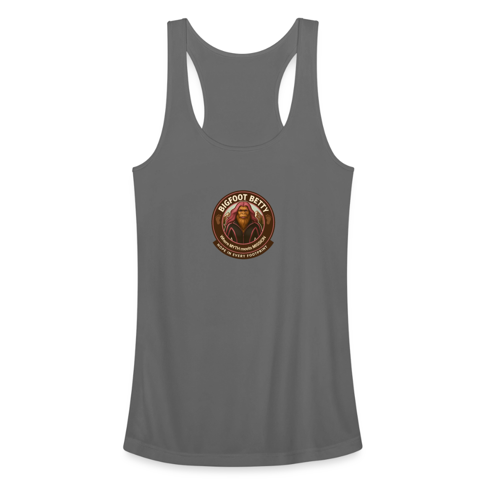 Women’s Performance Racerback Tank Top - Hope in Every Footprint (RETRO) - charcoal