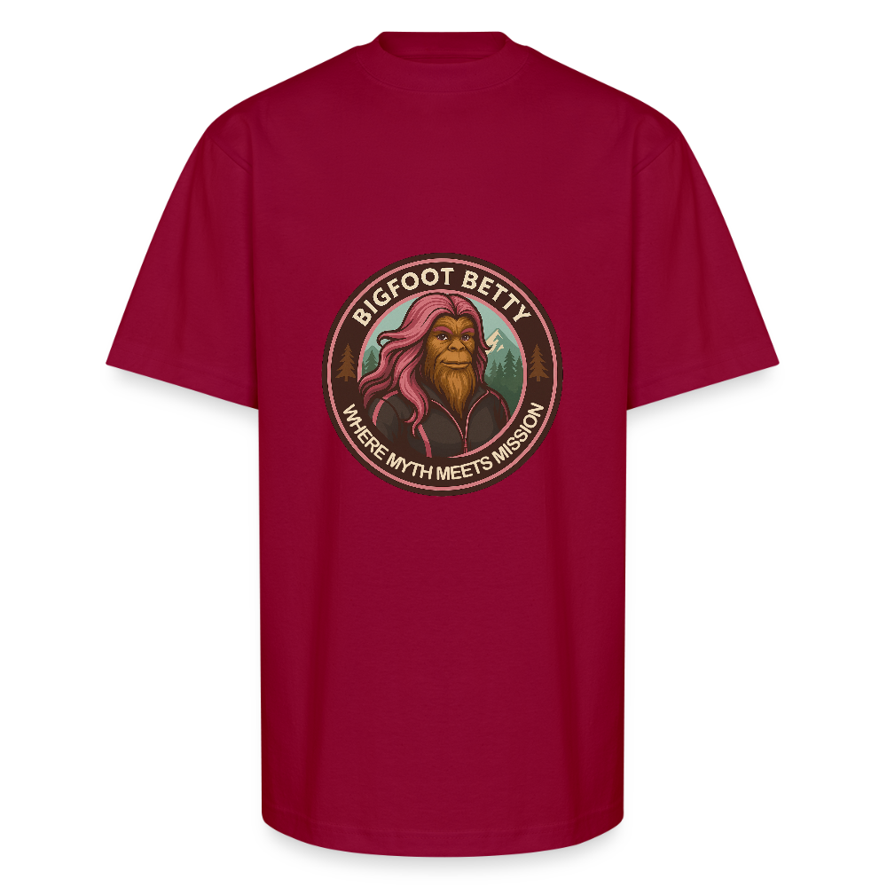 Unisex Oversized Heavyweight T-Shirt - Where Myth Meets Mission (RETRO) - cardinal