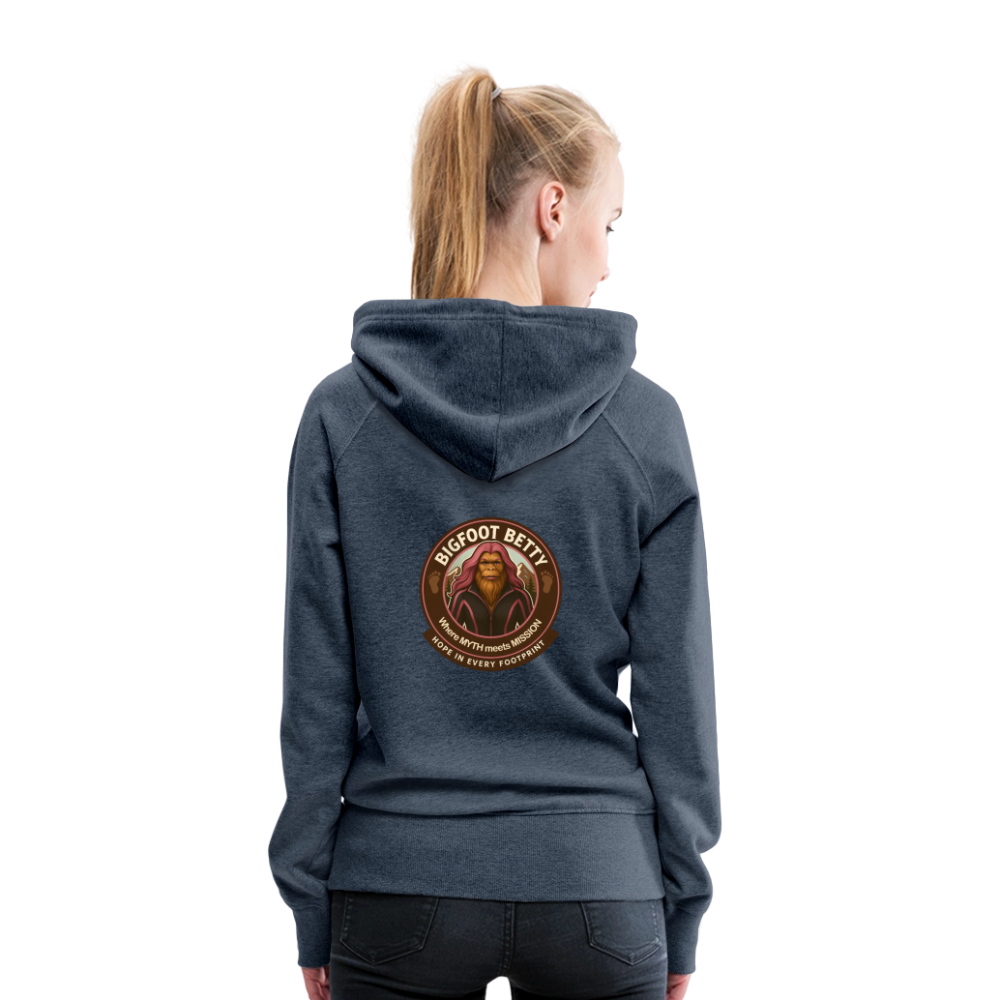 Women’s Premium Hoodie - Hope in Every Footprint (RETRO) - heather denim