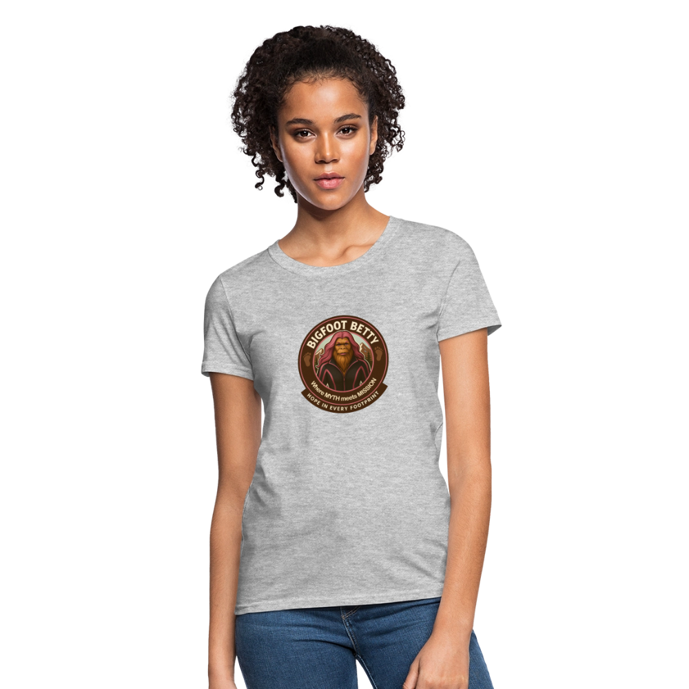 Women's T-Shirt - Hope in Every Footprint (RETRO) - heather gray