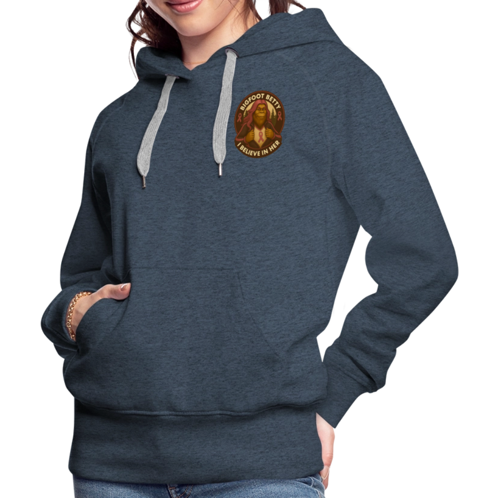 Women’s Premium Hoodie - I Believe In Her (F/B) (RETRO) - heather denim