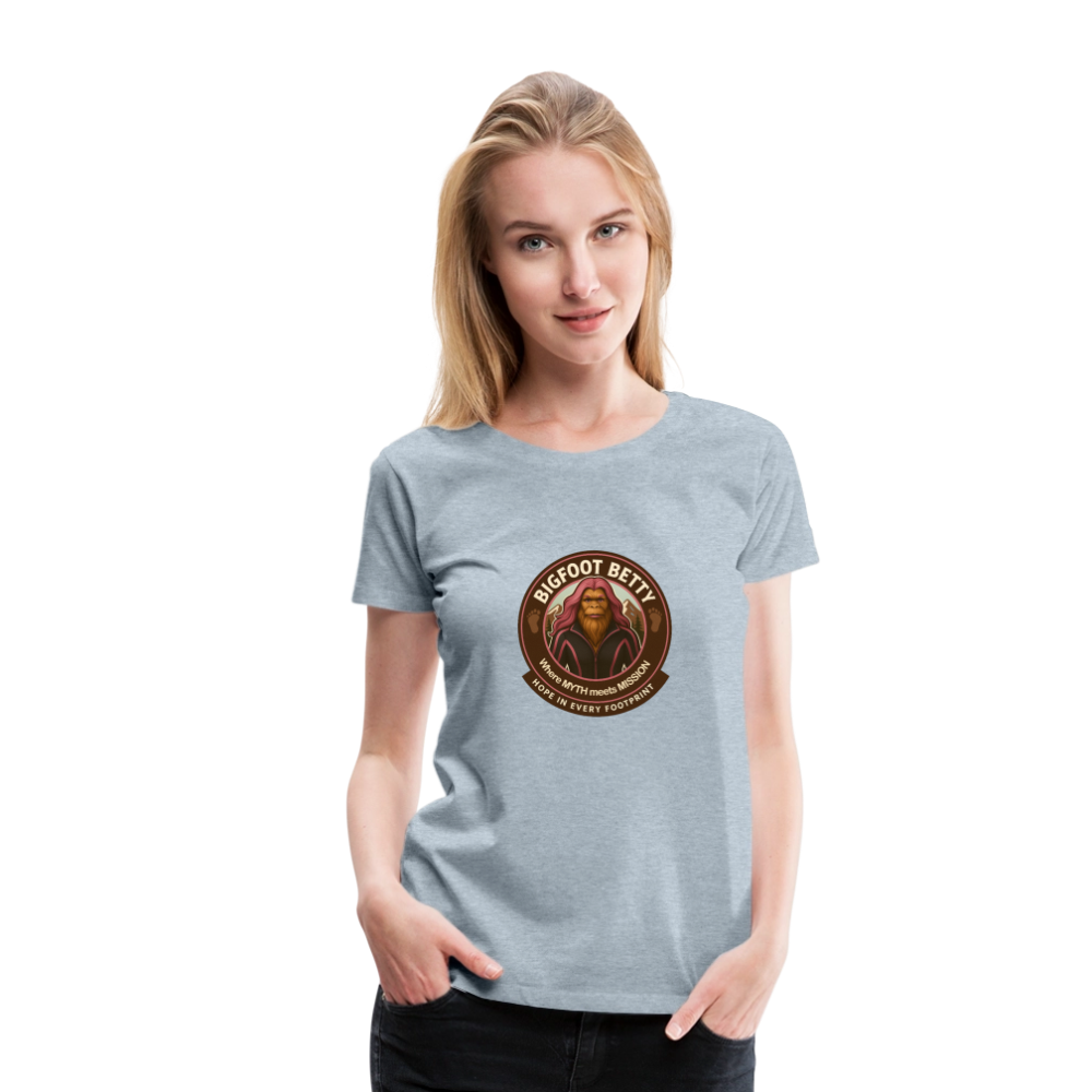 Women’s Premium T-Shirt - Hope in Every Footprint (RETRO) - heather ice blue