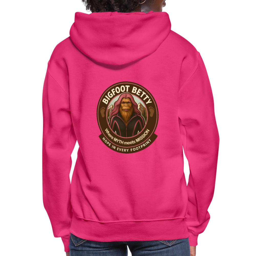 Women's Hoodie - Hope in Every Footprint (F/B) (RETRO) - fuchsia