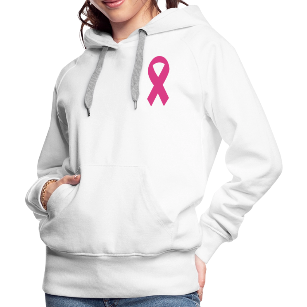 Women’s Premium Hoodie - I Believe In Her (F/B) (RETRO) PINK RIBBON - white
