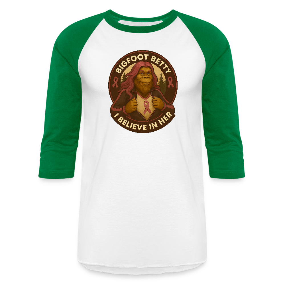 Baseball T-Shirt - I Believe In Her (RETRO) - white/kelly green
