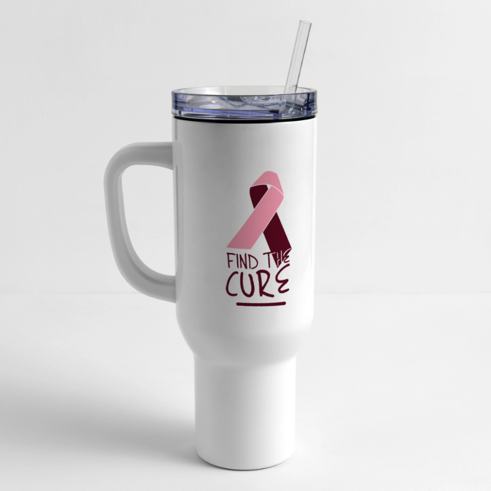 40 oz Travel Tumbler - Hope in Every Footprint (RETRO) - white