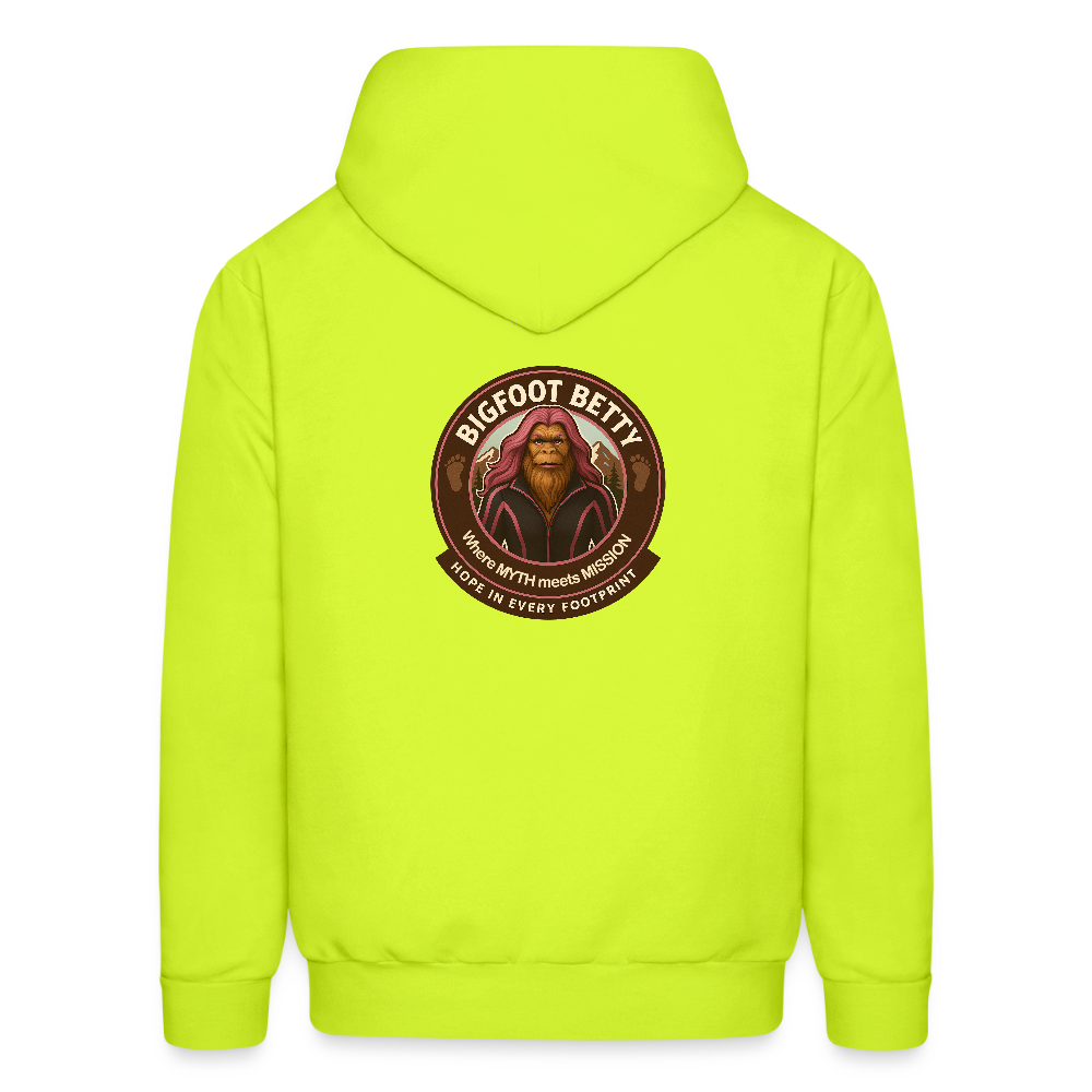 Men's Hoodie - Hope in Every Footprint (F/B) (RETRO) - safety green