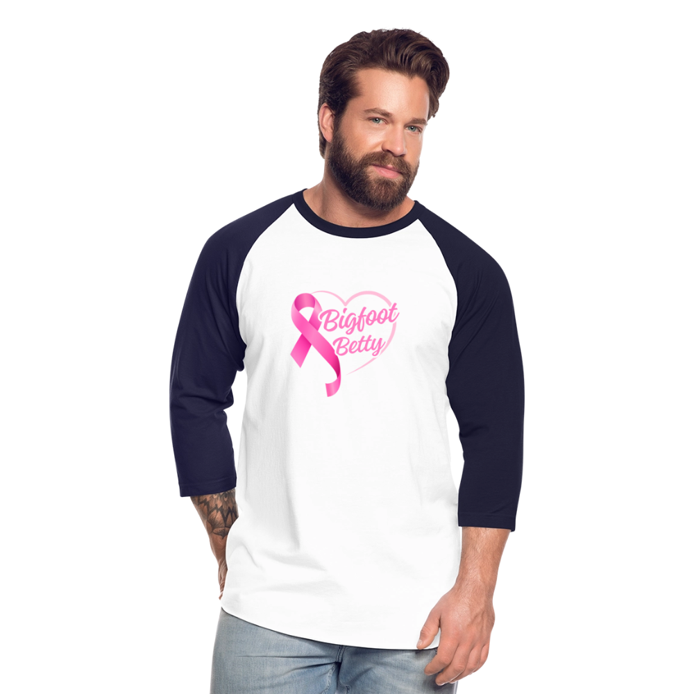 Baseball T-Shirt - BFB Pink Ribbon - white/navy