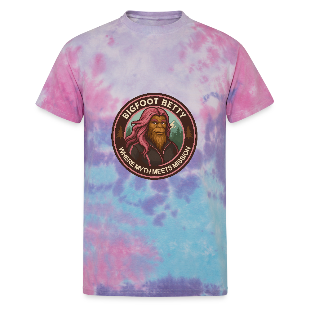 Unisex Tie Dye T-Shirt - Where Myth Meets Mission (RETRO) - cotton candy