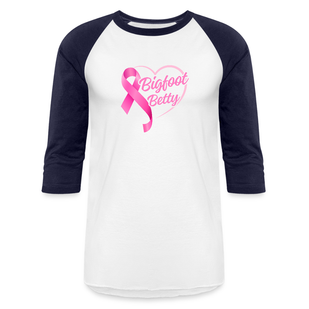 Baseball T-Shirt - BFB Pink Ribbon - white/navy