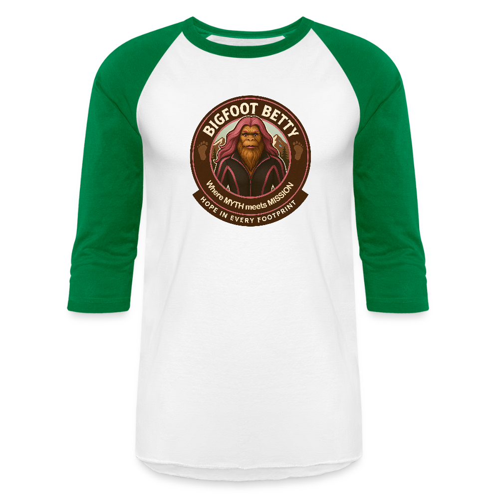 Baseball T-Shirt - Hope in Every Footprint (RETRO) - white/kelly green