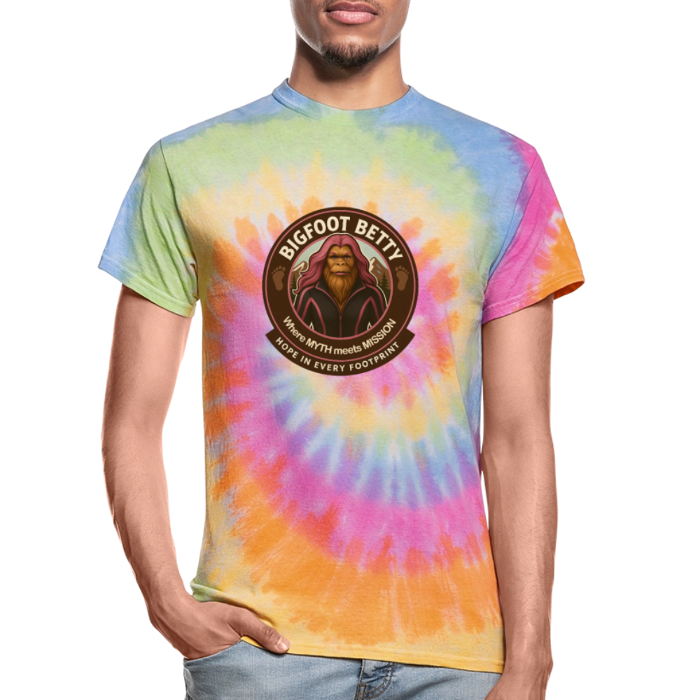 Unisex Tie Dye T-Shirt - Hope in Every Footprint (RETRO) - rainbow