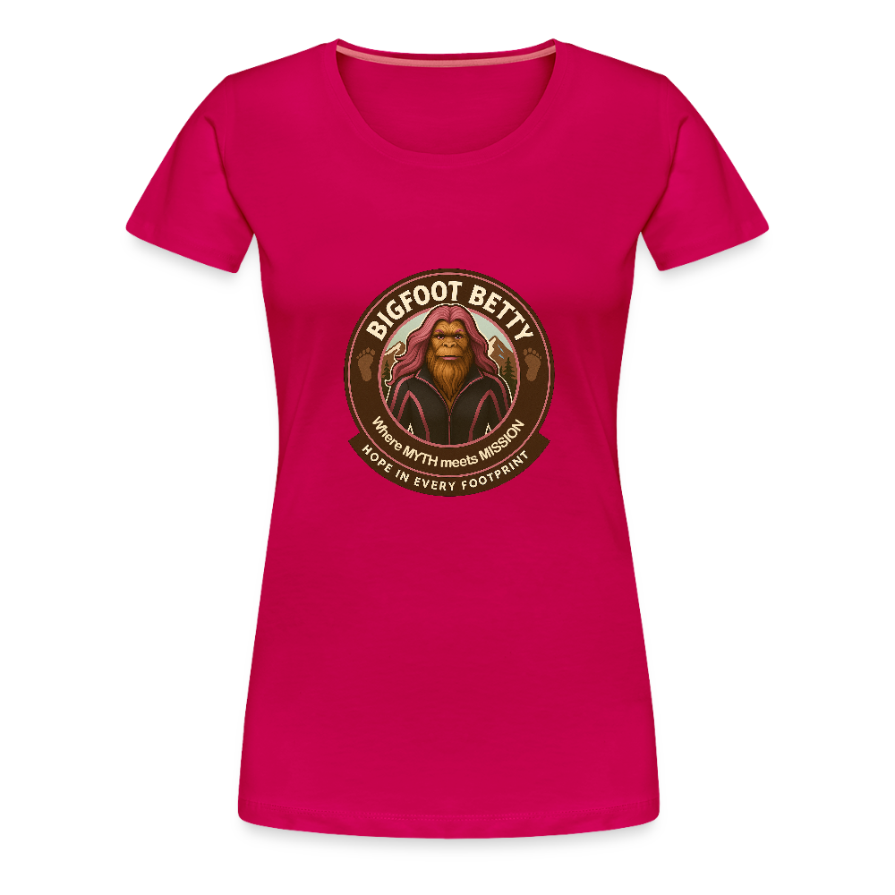 Women’s Premium T-Shirt - Hope in Every Footprint (RETRO) - dark pink