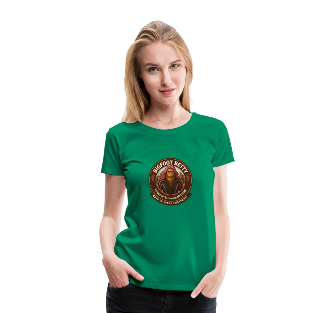 Women’s Premium T-Shirt - Hope in Every Footprint (RETRO) - kelly green