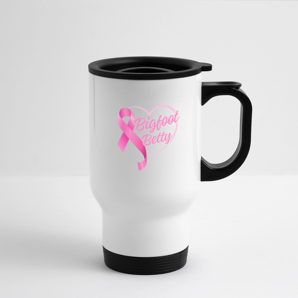 Travel Mug - BFB Pink Ribbon - white