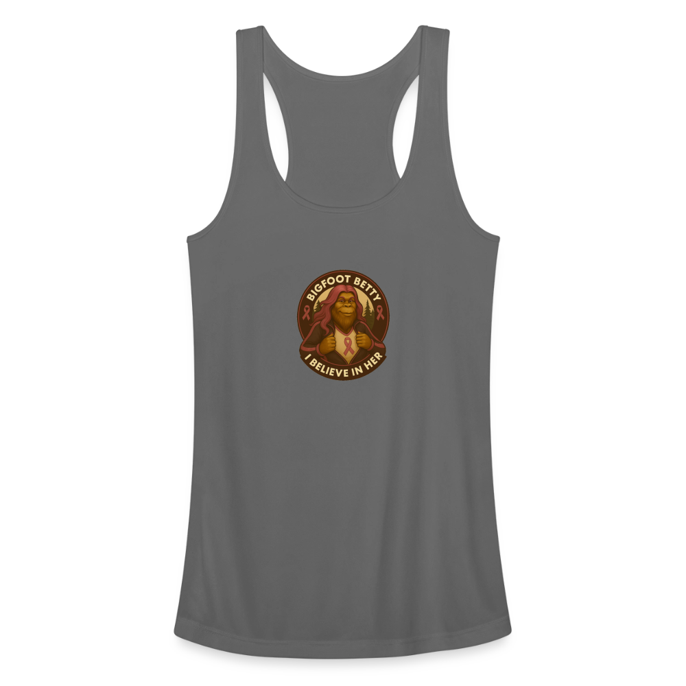 Women’s Performance Racerback Tank Top - I Believe In Her (RETRO) - charcoal