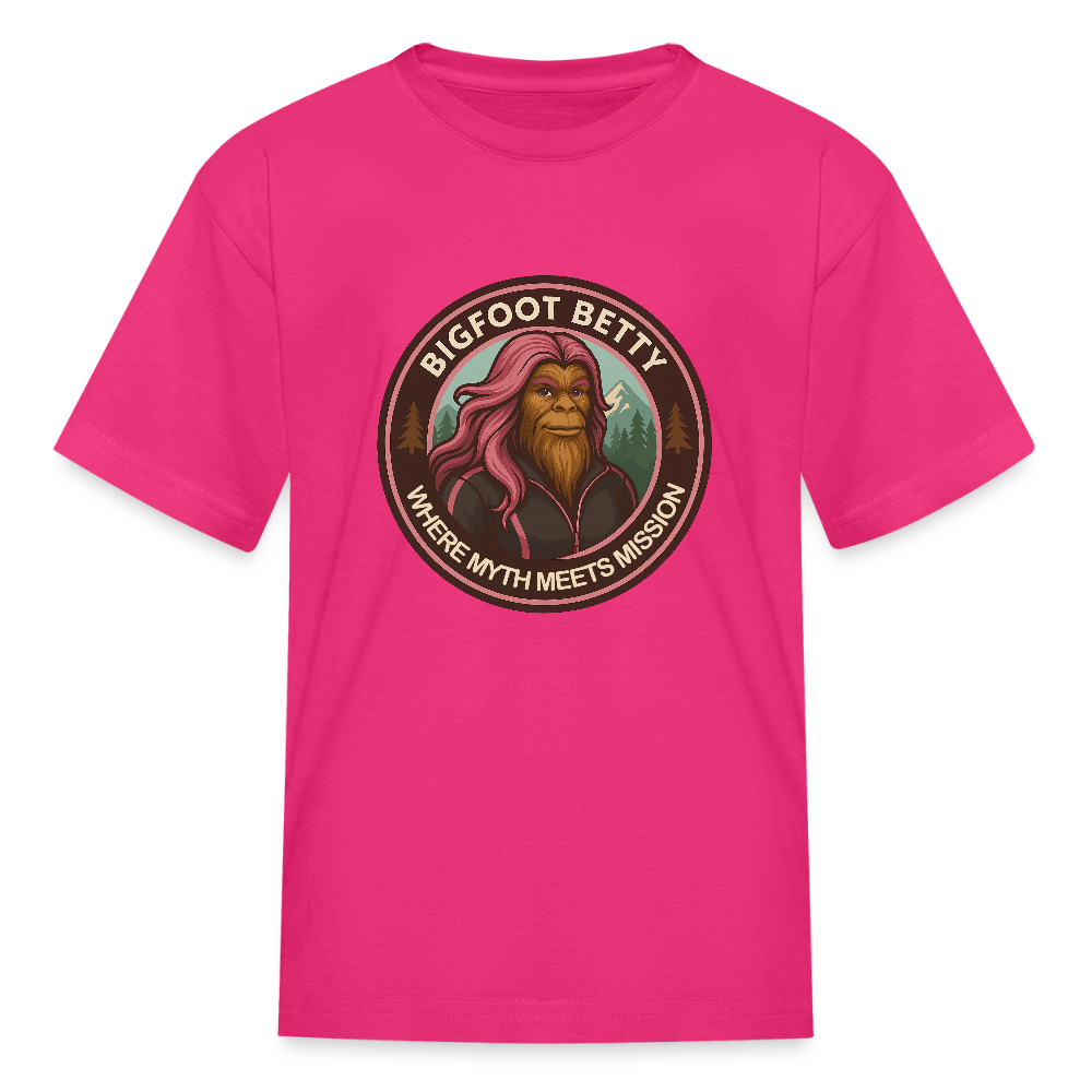 Kids' T-Shirt - Where Myth Meets Mission (RETRO) - fuchsia