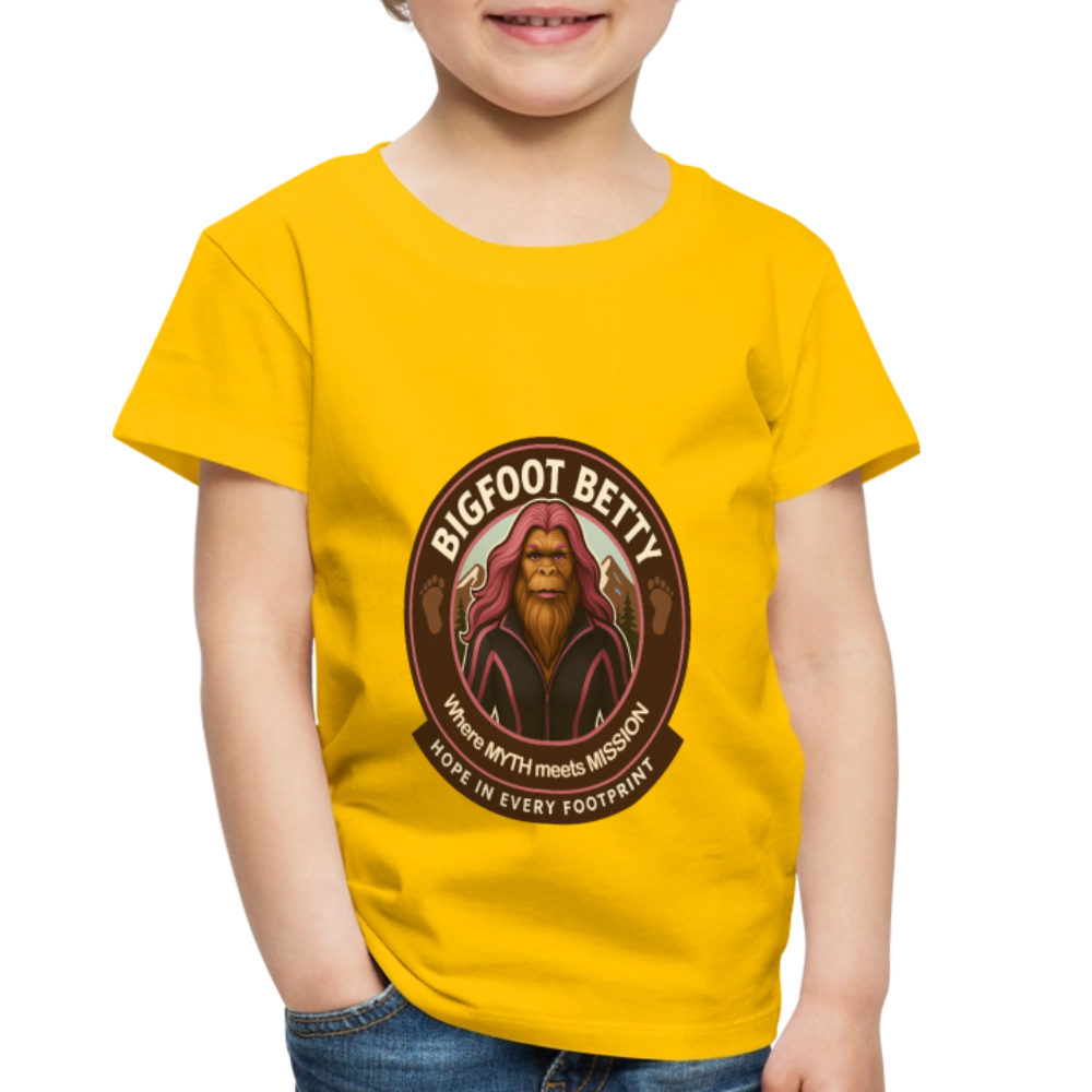 Toddler Premium T-Shirt - Hope in Every Footprint (RETRO) - sun yellow