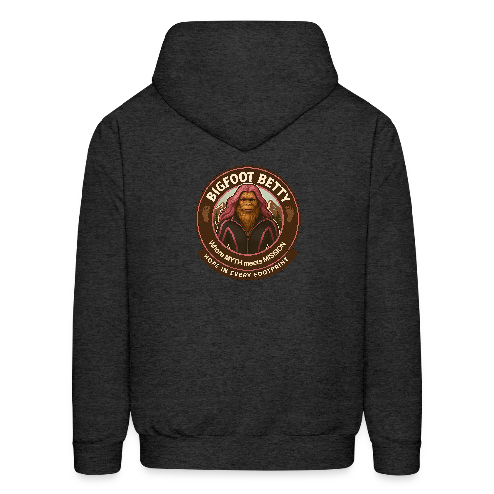Men's Hoodie - Hope in Every Footprint (RETRO) - charcoal grey