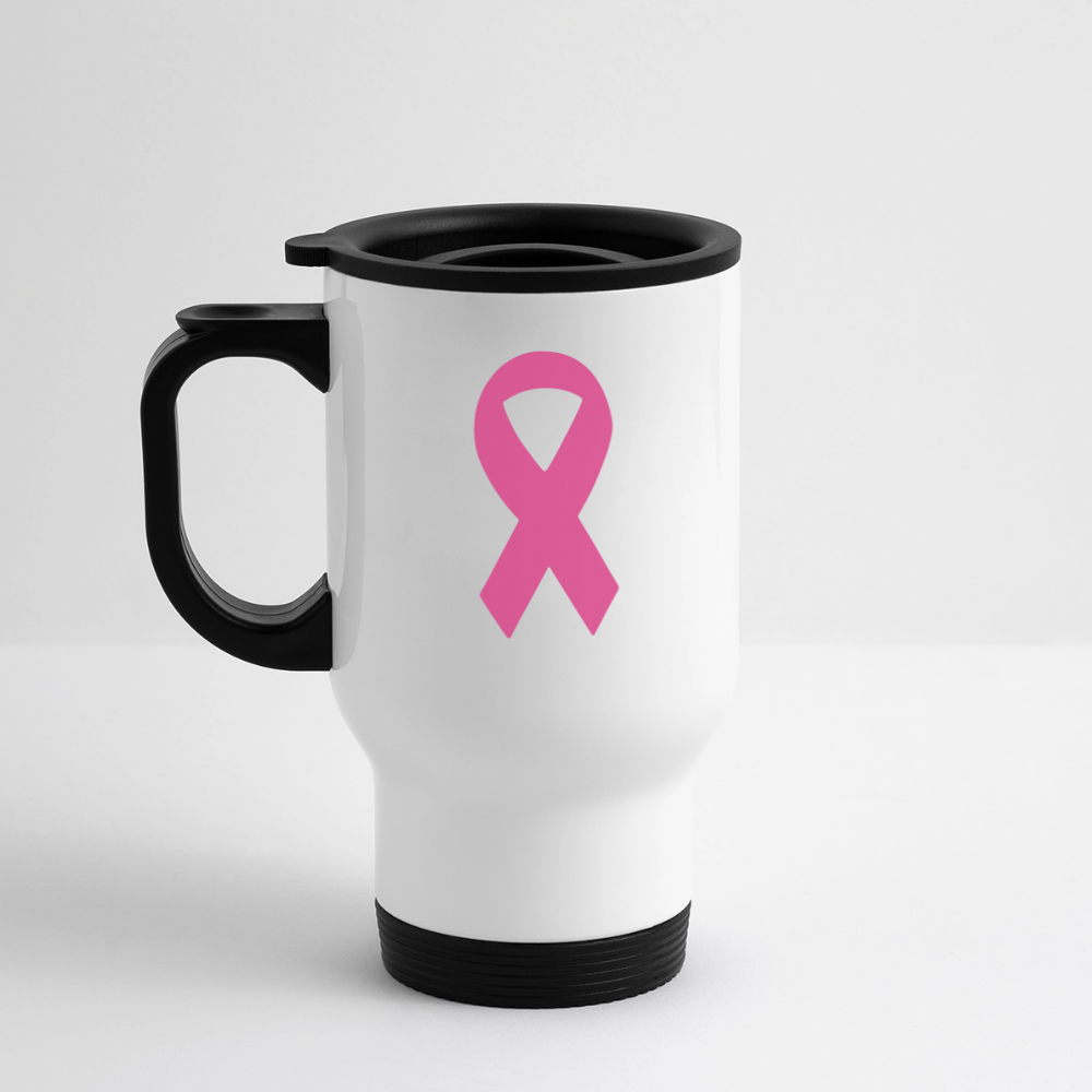 Travel Mug - BFB Pink Ribbon - white