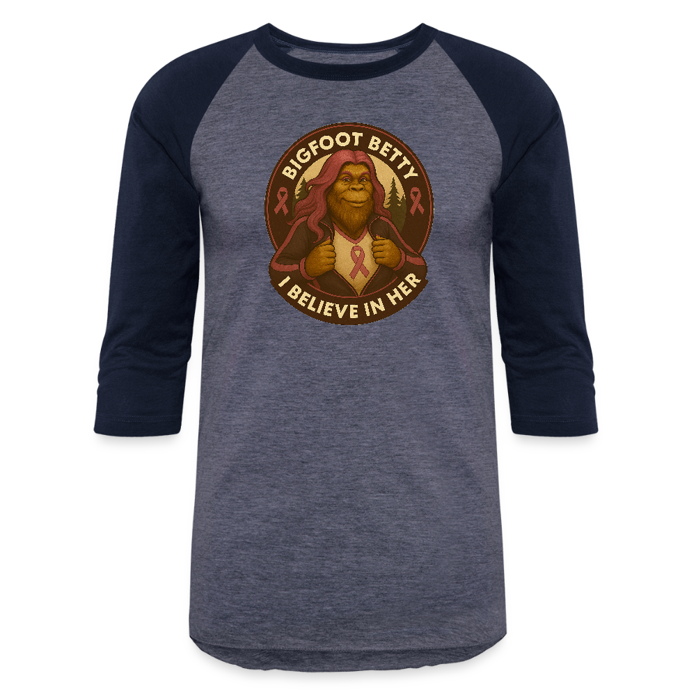 Baseball T-Shirt - I Believe In Her (RETRO) - heather blue/navy