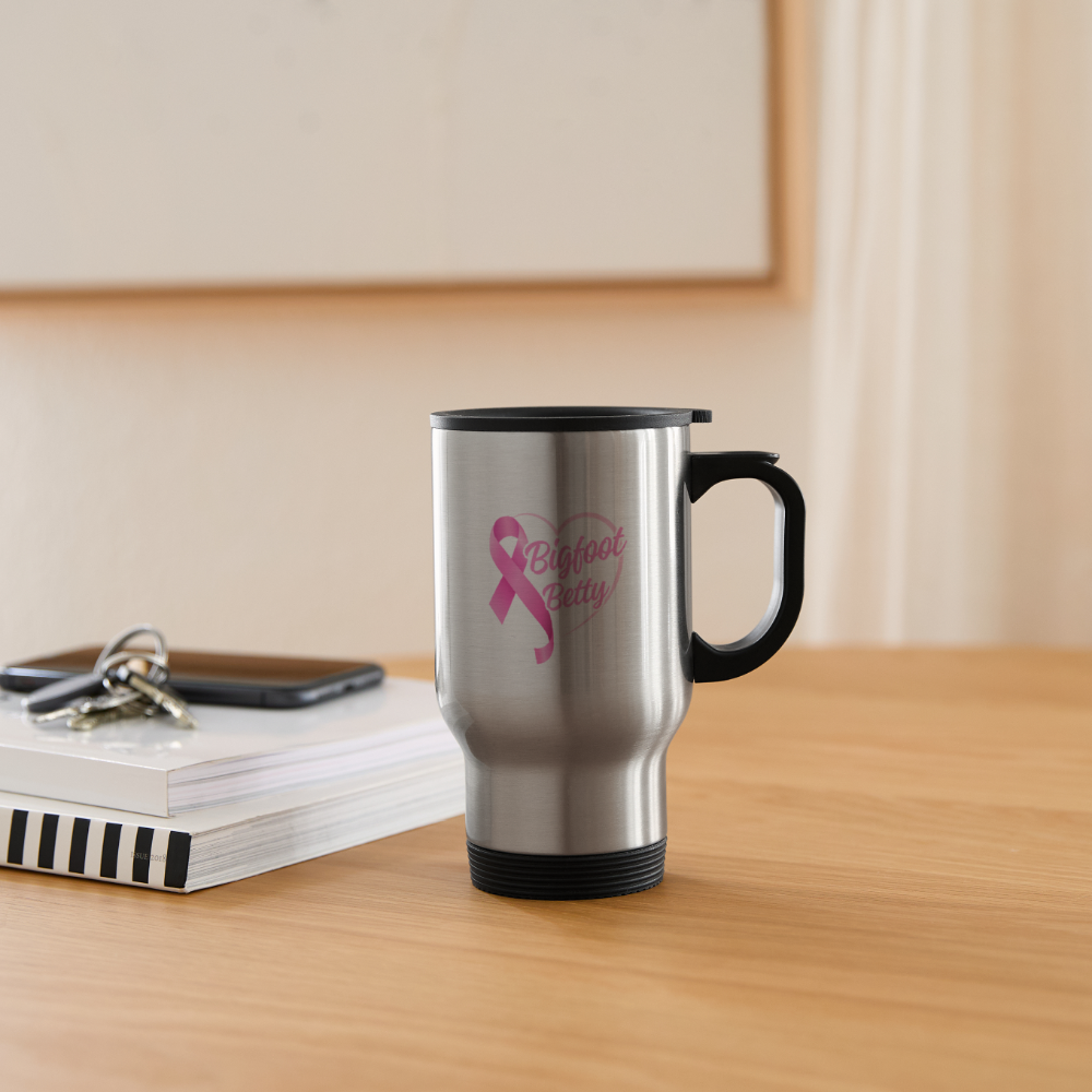 Travel Mug - BFB Pink Ribbon - silver