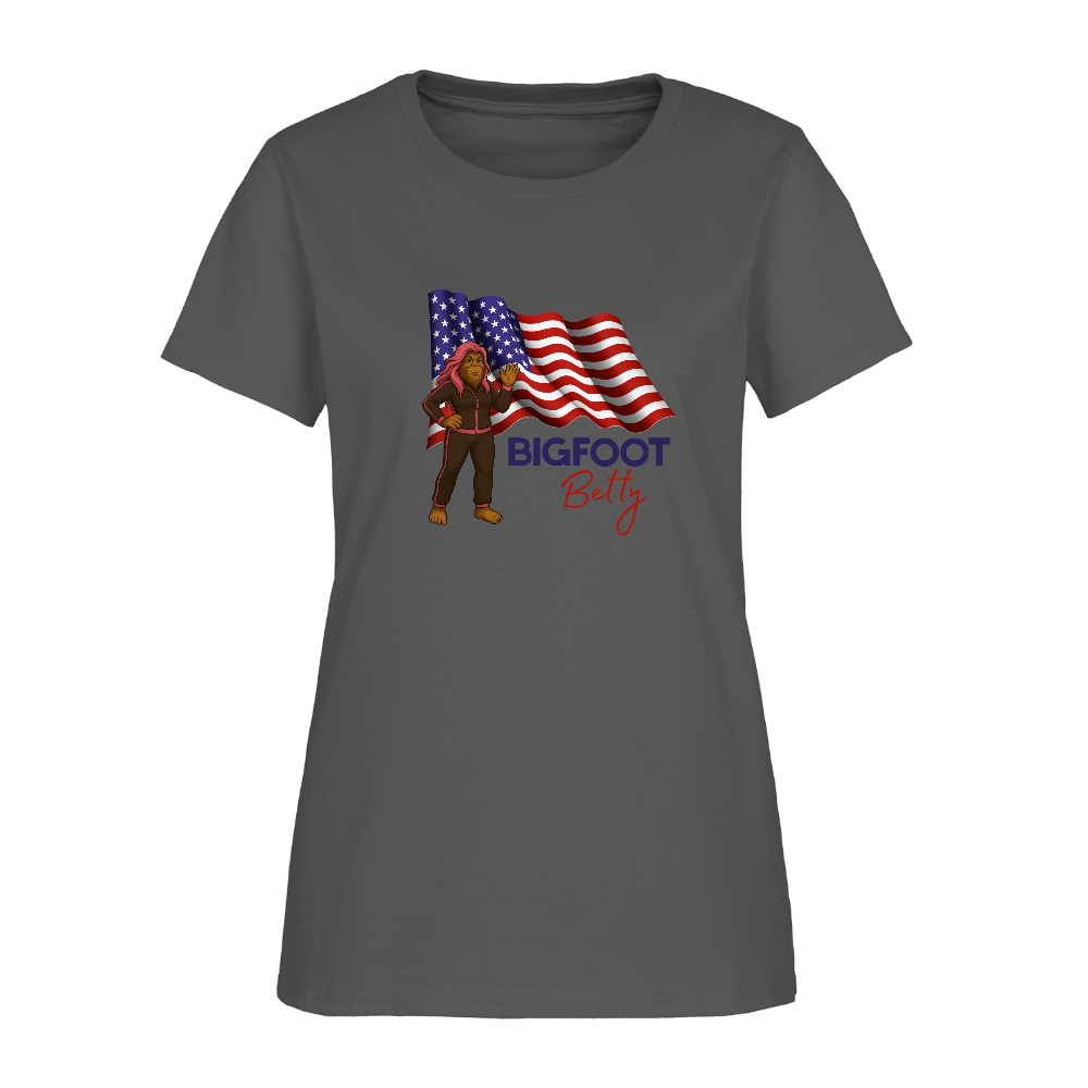 BFB July 4 - Waving Flag Women's T-Shirt - charcoal