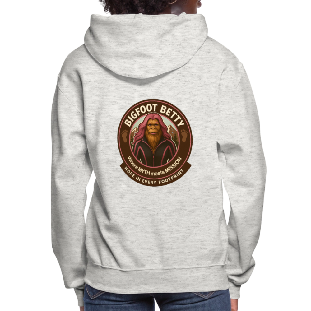 Women's Hoodie - Hope in Every Footprint (F/B) (RETRO) - heather oatmeal