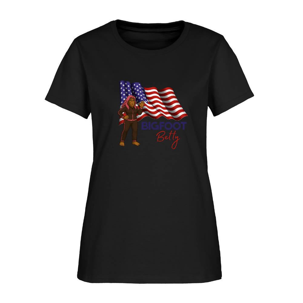BFB July 4 - Waving Flag Women's T-Shirt - black