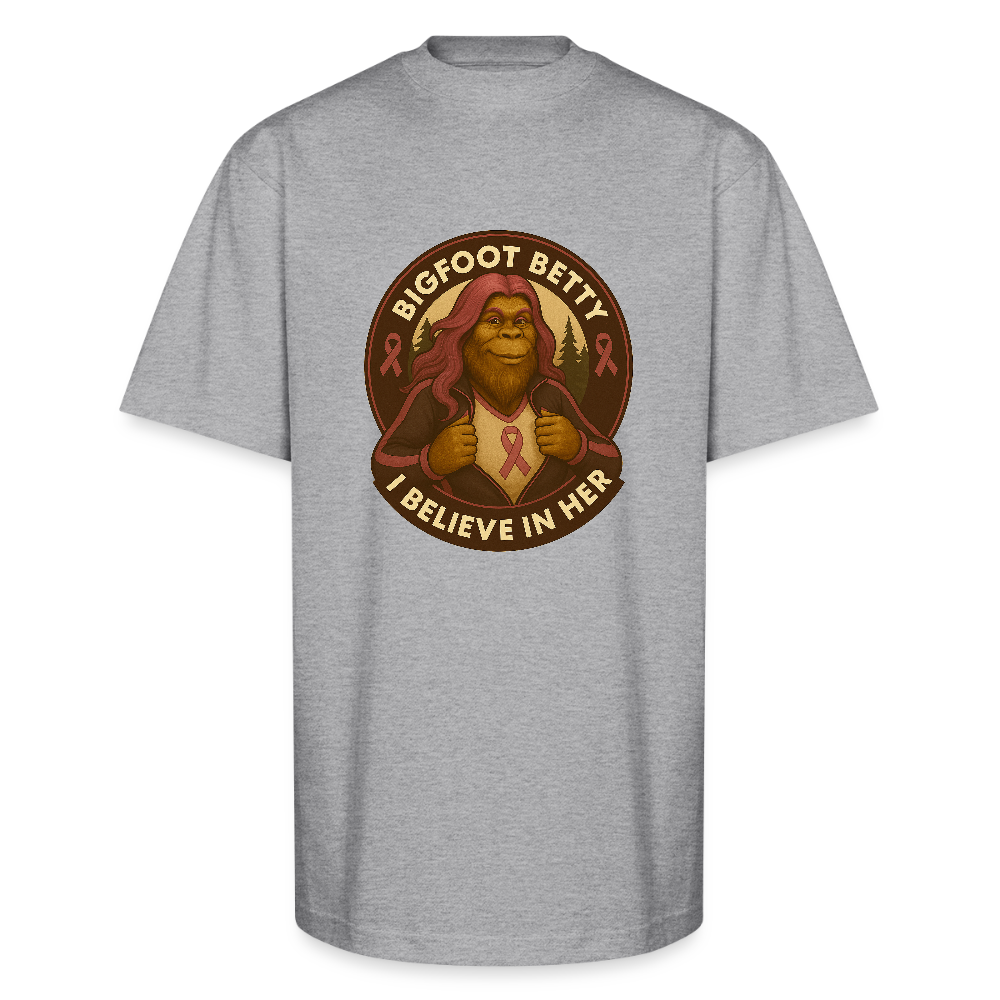 Unisex Oversized Heavyweight T-Shirt - I Believe In Her (RETRO) - heather gray