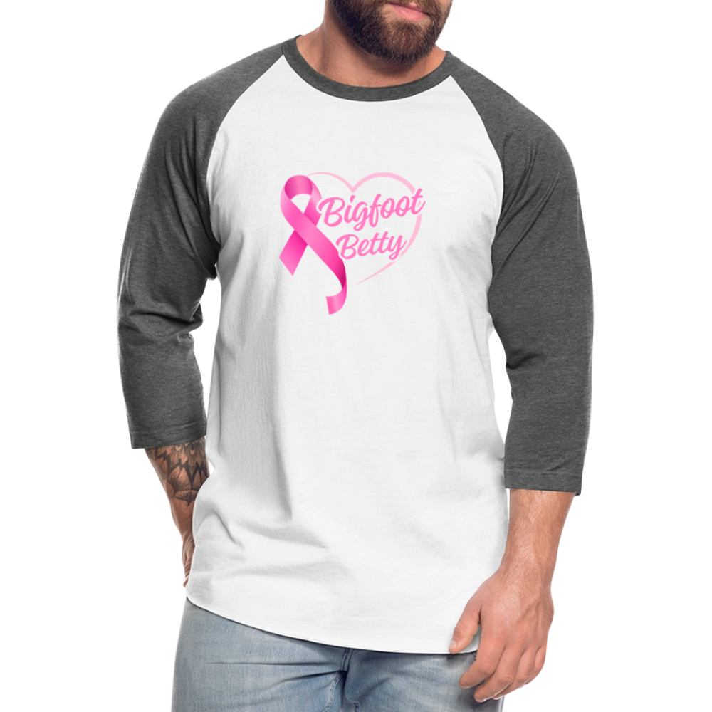 Baseball T-Shirt - BFB Pink Ribbon - white/charcoal
