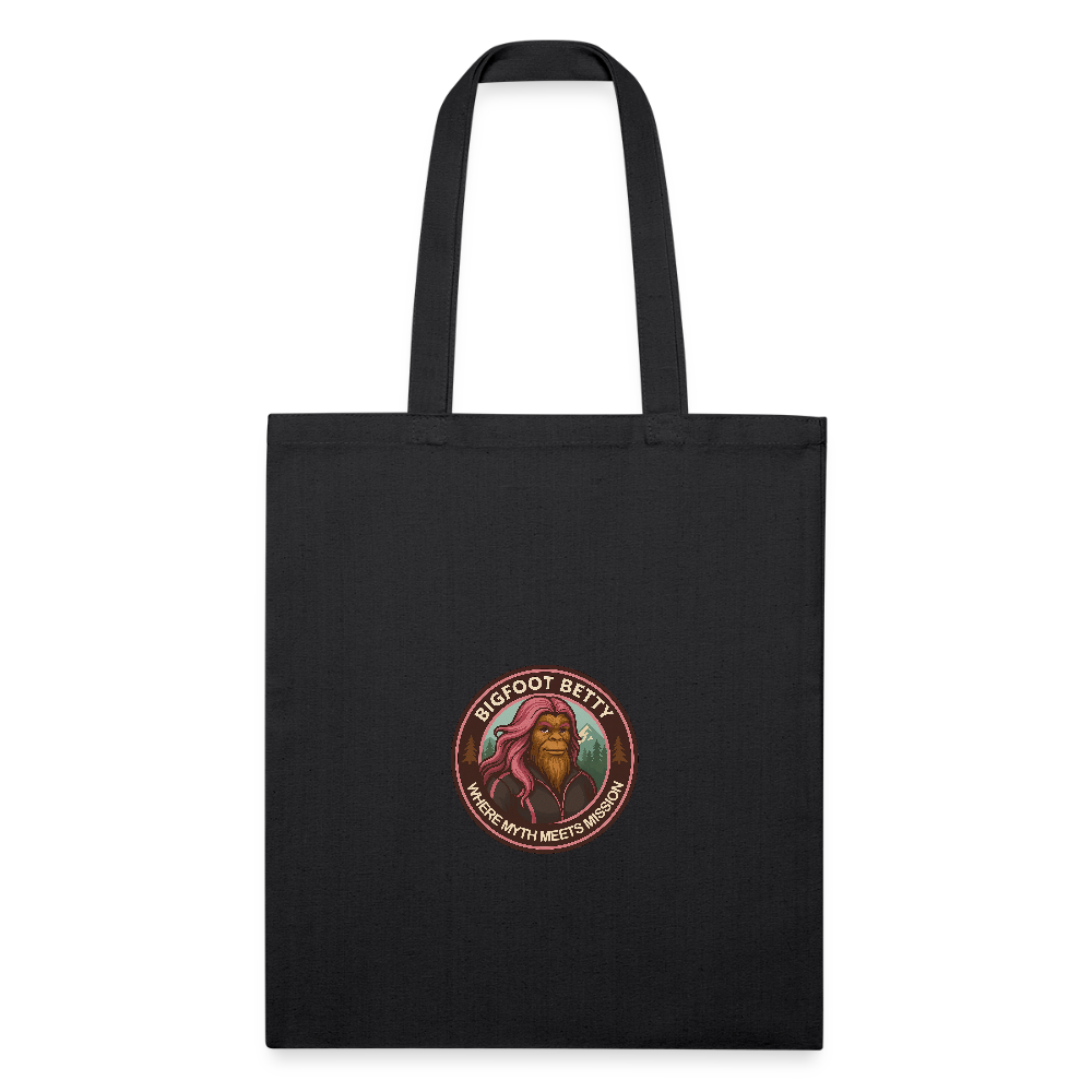 Recycled Tote Bag - Where Myth Meets Mission (RETRO) - black