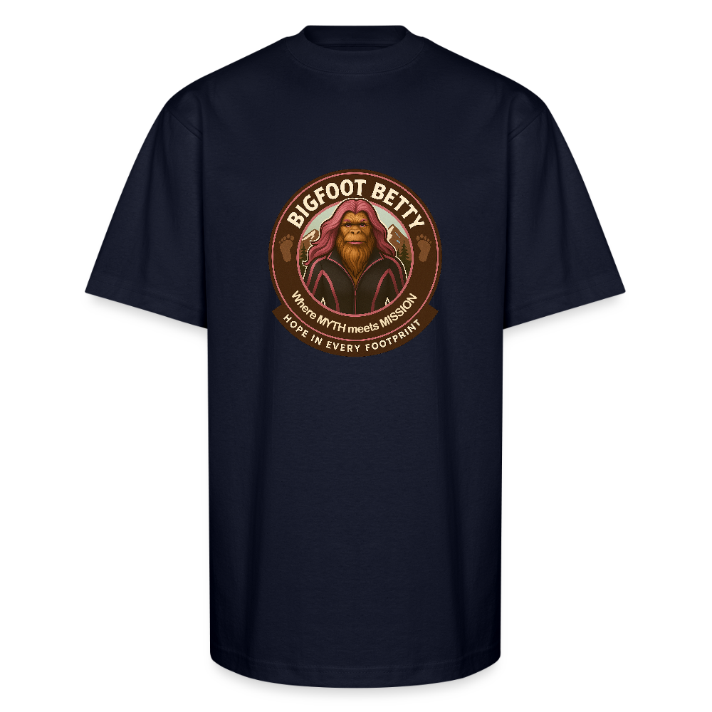 Unisex Oversized Heavyweight T-Shirt - Hope in Every Footprint (RETRO) - navy