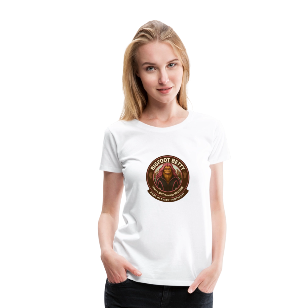 Women’s Premium T-Shirt - Hope in Every Footprint (RETRO) - white