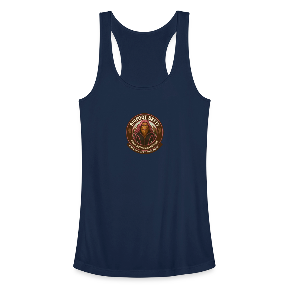 Women’s Performance Racerback Tank Top - Hope in Every Footprint (RETRO) - navy