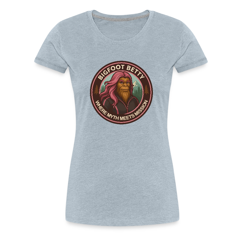 Women’s Premium T-Shirt - Where Myth Meets Mission (RETRO) - heather ice blue