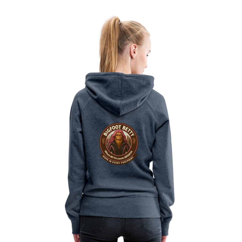 Women’s Premium Hoodie - Hope in Every Footprint (F/B) (RETRO) - heather denim