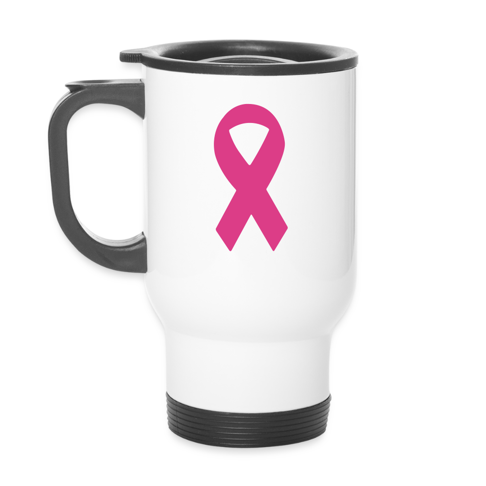 Travel Mug - BFB Pink Ribbon - white