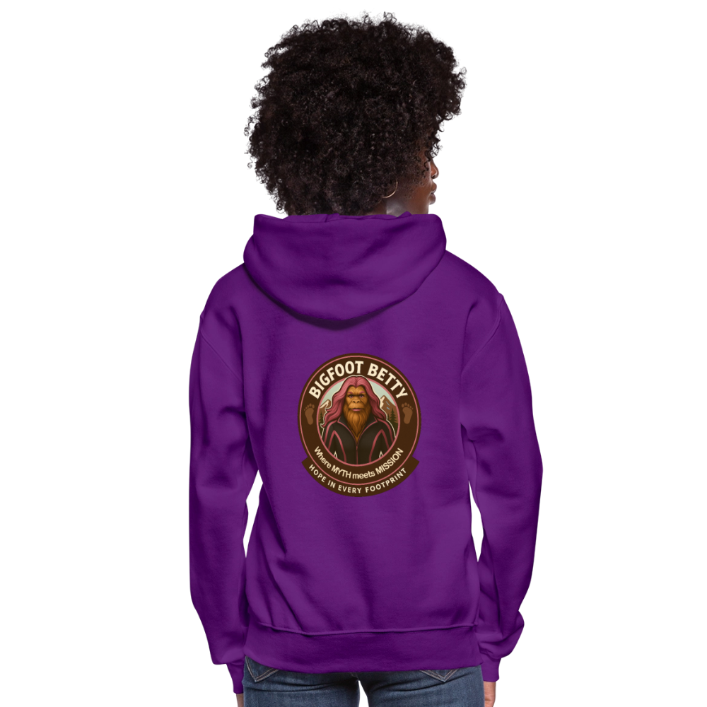 Women's Hoodie - Hope in Every Footprint (F/B) (RETRO) - purple