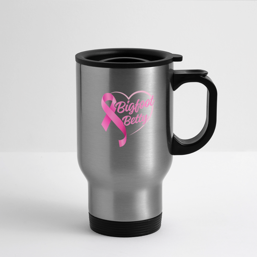 Travel Mug - BFB Pink Ribbon - silver