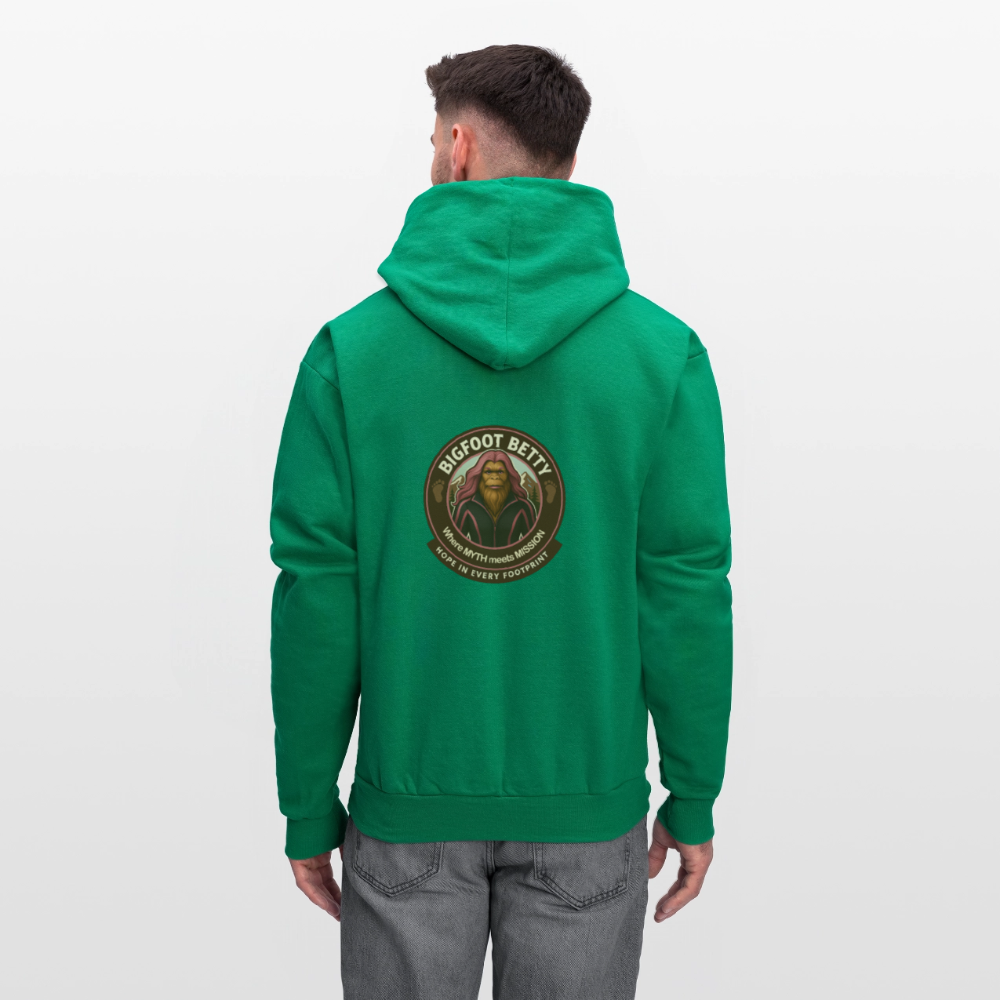 Men's Hoodie - Hope in Every Footprint (F/B) (RETRO) - kelly green