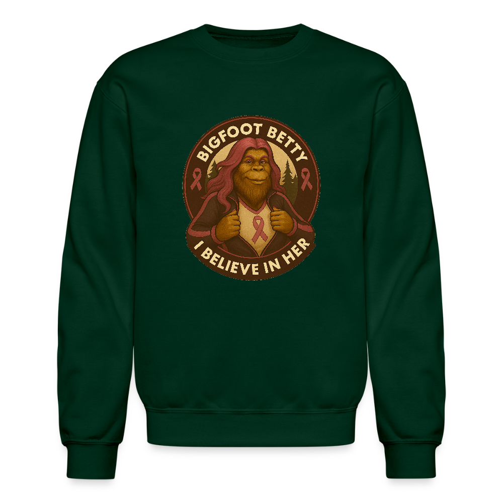 Crewneck Sweatshirt - I Believe In Her (RETRO) - forest green