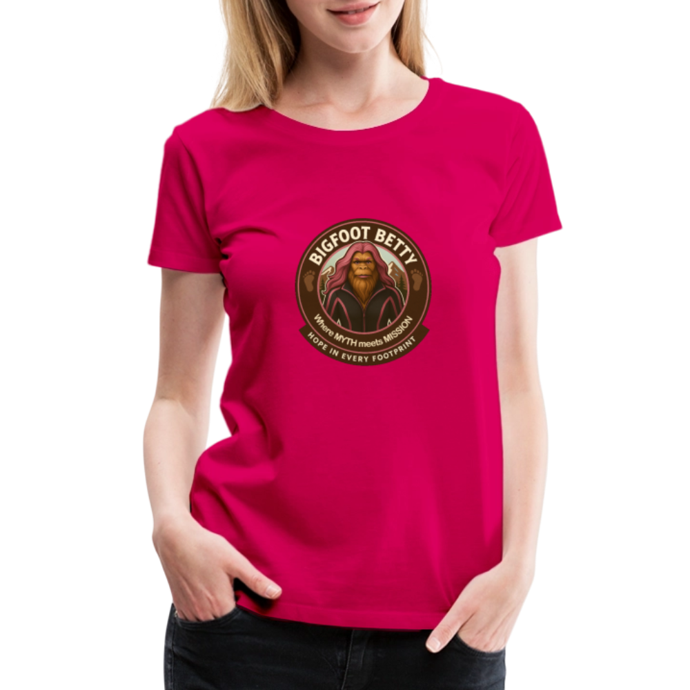 Women’s Premium T-Shirt - Hope in Every Footprint (RETRO) - dark pink
