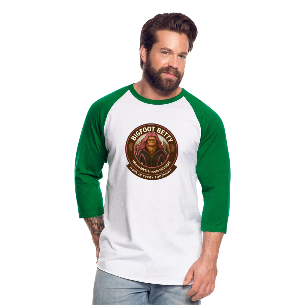 Baseball T-Shirt - Hope in Every Footprint (RETRO) - white/kelly green