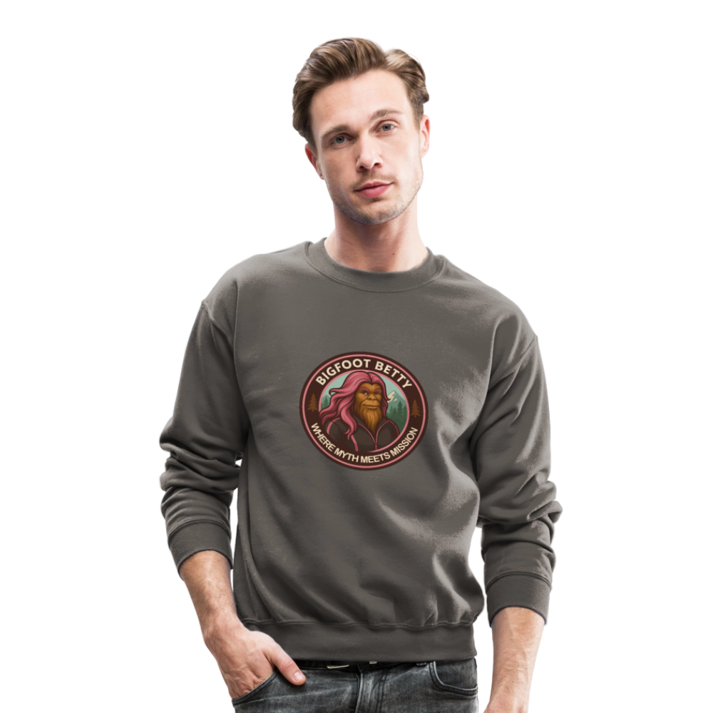 Crewneck Sweatshirt - Where Myth Meets Mission (RETRO) - asphalt gray