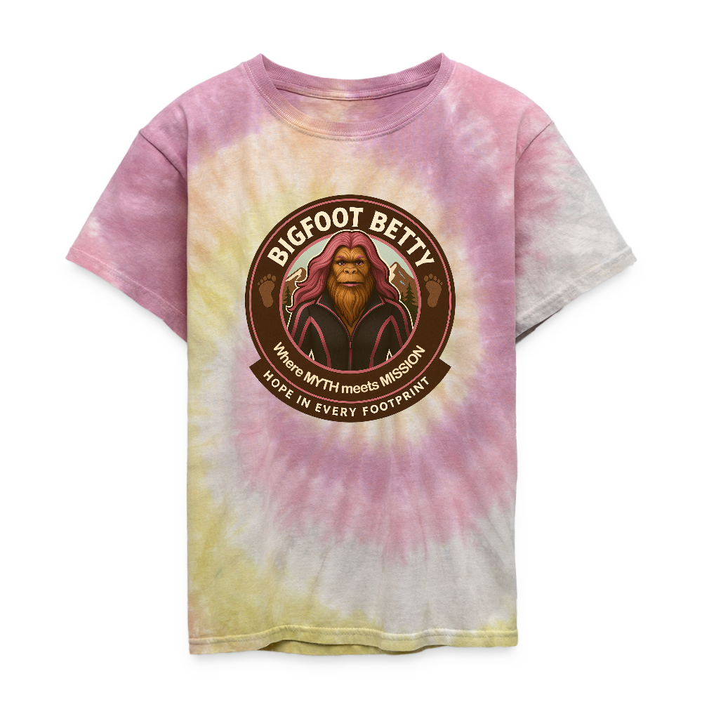 Kid's Tie Dye T-Shirt - Hope in Every Footprint (RETRO) - Desert Rose
