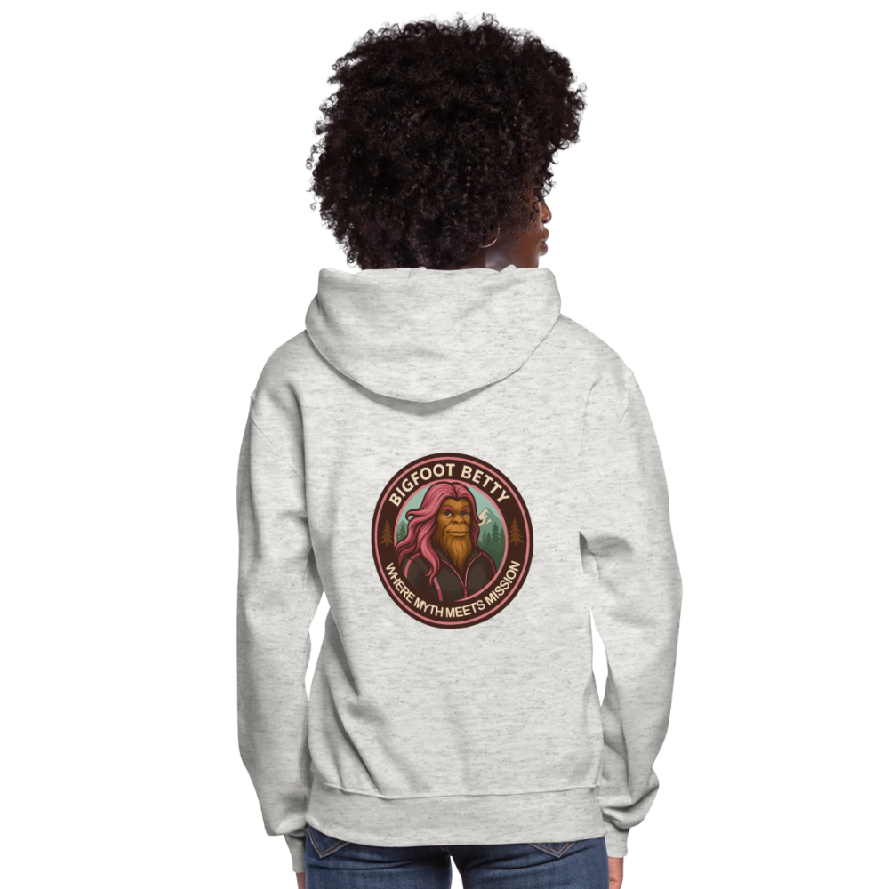 Women's Hoodie - Where Myth Meets Mission (F/B) (RETRO) - heather oatmeal