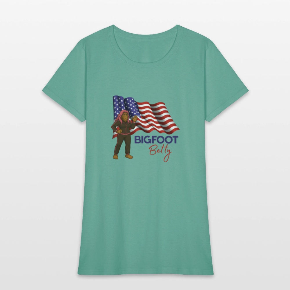 BFB July 4 - Waving Flag Women's T-Shirt - aquatic