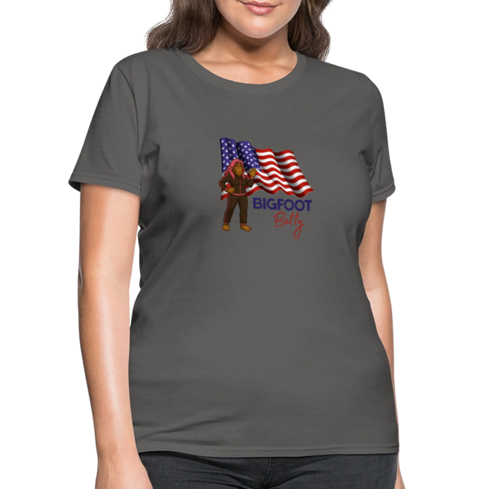 BFB July 4 - Waving Flag Women's T-Shirt - charcoal