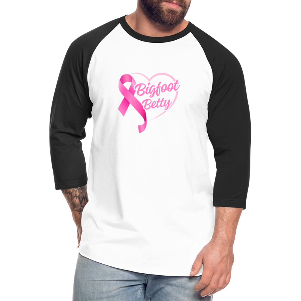 Baseball T-Shirt - BFB Pink Ribbon - white/black